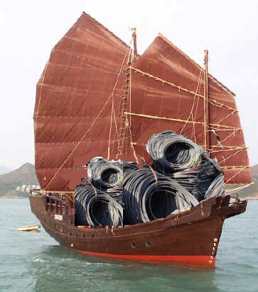 Chinese Junk Boat   מונטג' להמחשה בלבד